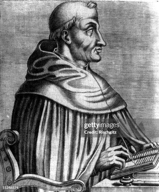 Circa 1260, Italian philosopher, theologian and writer St Thomas Aquinas .