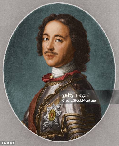 Circa 1700, Peter I , who ruled Russia from 1682 until his death as Peter the Great.