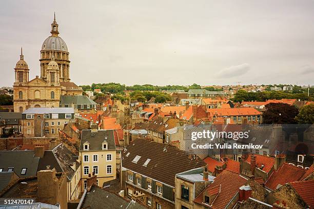 the basilica of notre-dame de boulogne - boulogne sur mer stockfoto's en -beelden