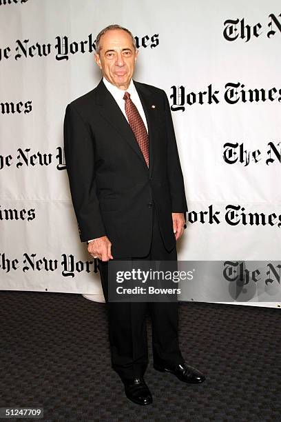 Mario Cuomo attends a party hosted by Arthur O. Sulzberger Jr. Publisher of the New York Times at the Frederick P. Rose Hall August 30, 2004 in New...