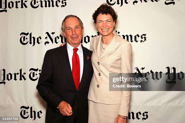 New York Mayor Michael Bloomberg and Diana Taylor attend a party hosted by Arthur O. Sulzberger Jr. Publisher of the New York Times at the Frederick...