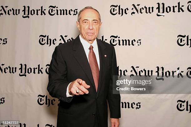 Mario Cuomo attends a party hosted by Arthur O. Sulzberger Jr. Publisher of the New York Times at the Frederick P. Rose Hall August 30, 2004 in New...