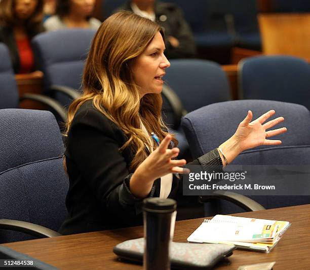 Deputy District Attorney Cynthia Barnes speaks in court during a pretrial hearing for Marion "Suge" Knight at the Clara Shortridge Foltz Criminal...
