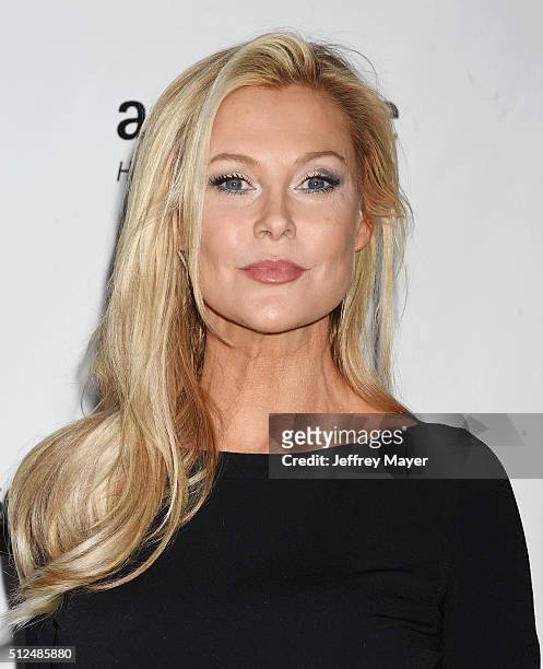 Actress Alison Doody arrives at the 2016 Oscar Wilde Awards at Bad Robot on February 25, 2016 in Santa Monica, California.