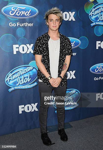 Singer Dalton Rapattoni attends the The "American Idol XV" finalists event at The London Hotel on February 25, 2016 in West Hollywood, California.