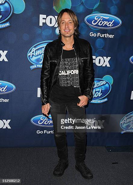 Keith Urban attends the The "American Idol XV" finalists event at The London Hotel on February 25, 2016 in West Hollywood, California.