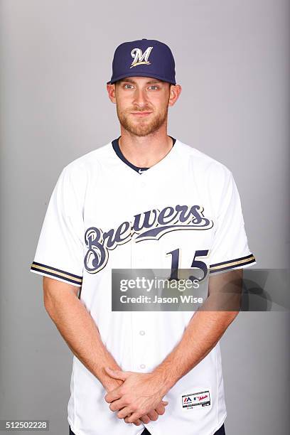 Will Middlebrooks of the Milwaukee Brewers poses during Photo Day on Friday, February 26, 2016 at Maryvale Baseball Park in Phoenix, Arizona.