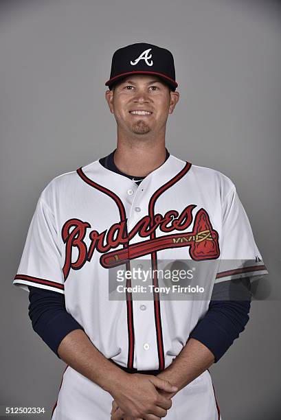 Reid Briganc of the Atlanta Braves poses during Photo Day on Friday, February 26, 2016 at Champion Stadium in Lake Buena Vista, Florida.