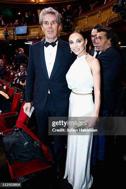Dominique Desseigne and Alexandra Cardinale pose during The Cesar Film Award 2016 at Theatre du Chatelet on February 26, 2016 in Paris, France.