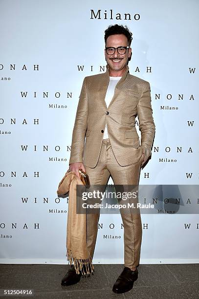 Antonio Frana attends Winonah VIP Cocktail photocall during Milan Fashion Week Fall/Winter 2016/17 on February 26, 2016 in Milan, Italy.