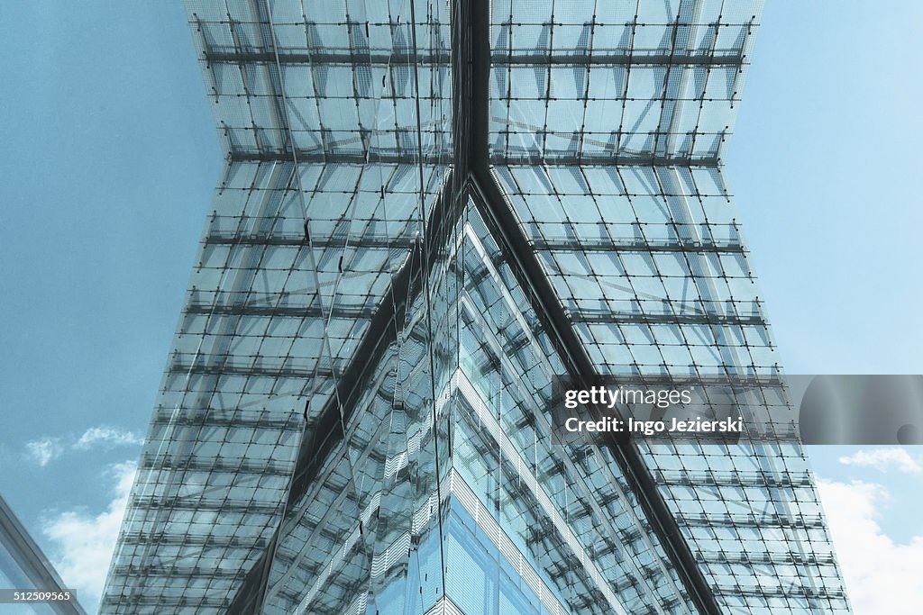 Glass roof with its reflection