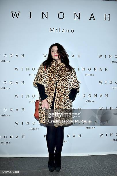 Lavinia Fuksas attends Winonah VIP Cocktail photocall during Milan Fashion Week Fall/Winter 2016/17 on February 26, 2016 in Milan, Italy.