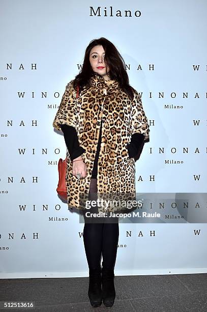 Lavinia Fuksas attends Winonah VIP Cocktail photocall during Milan Fashion Week Fall/Winter 2016/17 on February 26, 2016 in Milan, Italy.