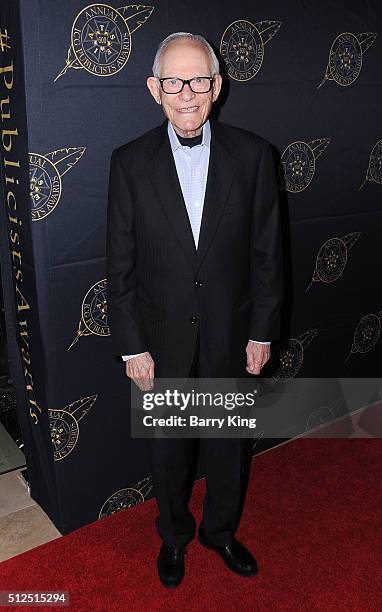 Lyricist Alan Bergman attends the 53rd Annual International Cinematographers Guild Publicists Luncheon at the Beverly Hilton Hotel on February 26,...