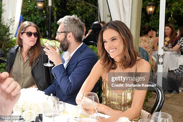 Model Alessandra Ambrosio attends NET-A-PORTER Celebrates Women Behind The Lens at Chateau Marmont on February 26, 2016 in Los Angeles, California.