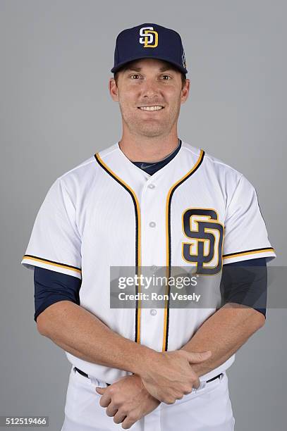 Philip Humber of the San Diego Padres poses during Photo Day on Friday, February 26, 2016 at Peoria Stadium in Peoria, Arizona.