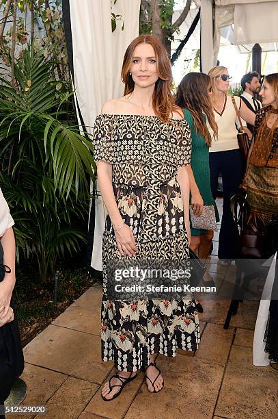 Saffron Burrows attends NET-A-PORTER Celebrates Women Behind The Lens at Chateau Marmont on February 26, 2016 in Los Angeles, California.