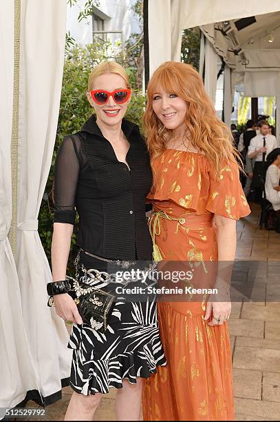 Actors Alice Evans and Charlotte Tilbury attend NET-A-PORTER Celebrates Women Behind The Lens at Chateau Marmont on February 26, 2016 in Los Angeles,...