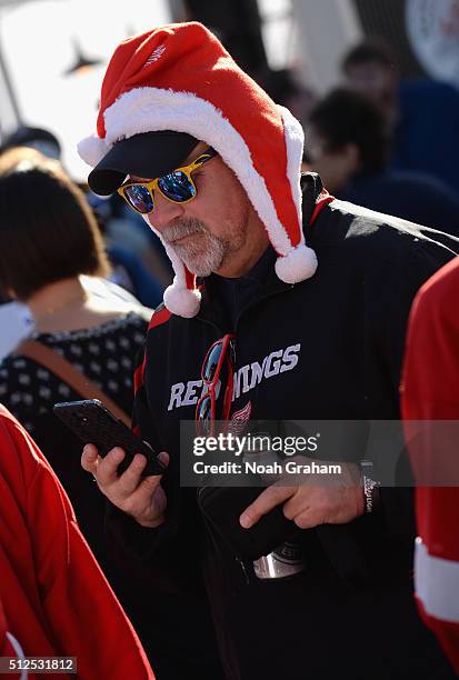 Detroit Red Wings fan is seen at spectator plaza during practice day the 2016 Coors Light Stadium Series between the Detroit Red Wings and the...