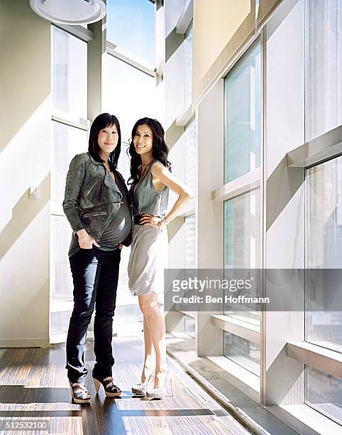 Journalist Lisa Ling is photographed with sister Laura Ling for Glamour Magazine on April 26, 2010 in New York City.