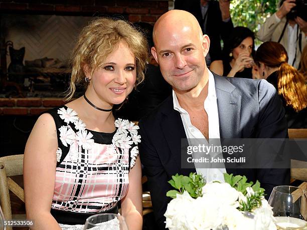 Actress Juno Temple and Publisher and CRO, Vanity Fair Chris Mitchell attend the Vanity Fair and Stuart Weitzman Luncheon to celebrate Elizabeth...