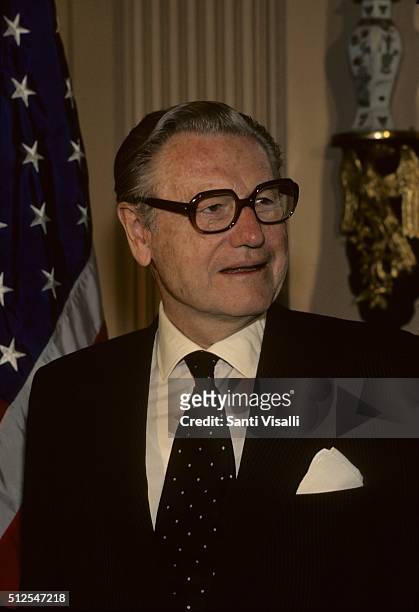 Nelson Rockefeller posing for a photo on January 7, 1976 in Washington DC, Washington.