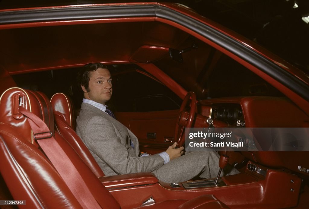 King Carl XVI Gustaf Inside A Ford Car