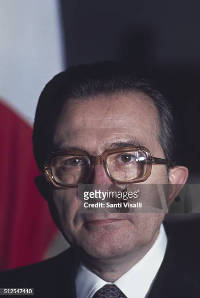 Italian Prime Minister Giulio Andreotti posing for a portrait on July 20, 1977 in Rome Italy.