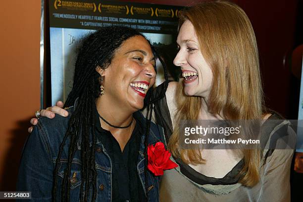 Producer Raye Dowell and writer/director Deborah Kampmeier arrive at the New York premiere of "Virgin" on September 1, 2004 at the Village Cinema...
