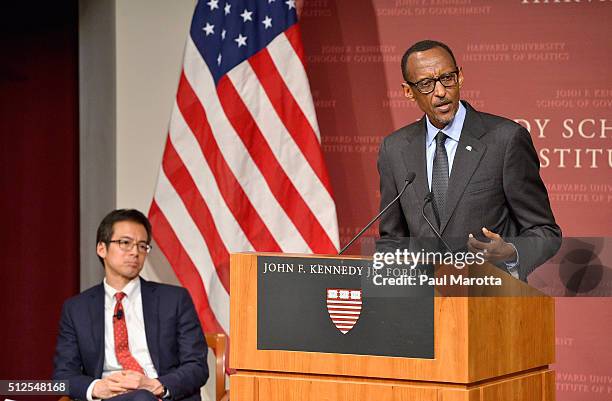 President of Rwanda since 2000 and allowed to serve until 2034 after the Rwandan constitution was ammended in 2015, President Paul Kagame speaks at...
