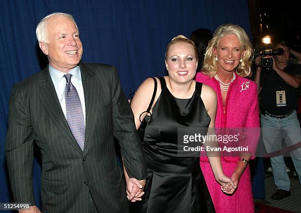 Senator John McCain arrives with his wife Cindy and daughter Megan at "Live From New York Its Wednesday Night" at Cipriani's 42nd Street September 1,...