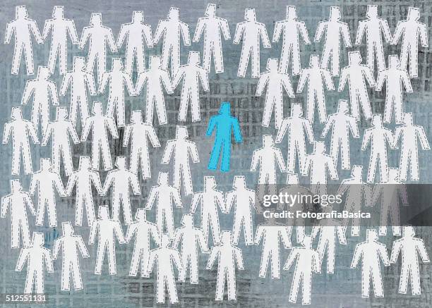ilustrações de stock, clip art, desenhos animados e ícones de homem isolado azul - racismo