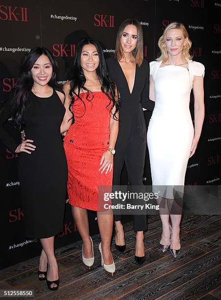 YouTube Personality Michelle Phan, singer Anggun, model Louise Roe and actress Cate Blanchett attend SK-II #ChangeDestiny Forum at the Andaz Hotel on...