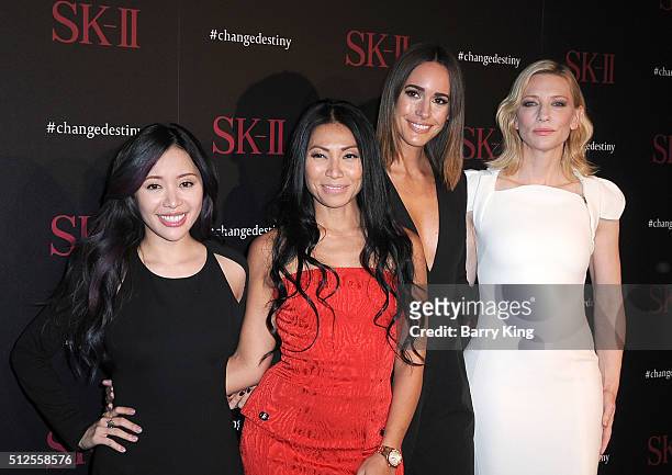 YouTube Personality Michelle Phan, singer Anggun, model Louise Roe and actress Cate Blanchett attend SK-II #ChangeDestiny Forum at the Andaz Hotel on...