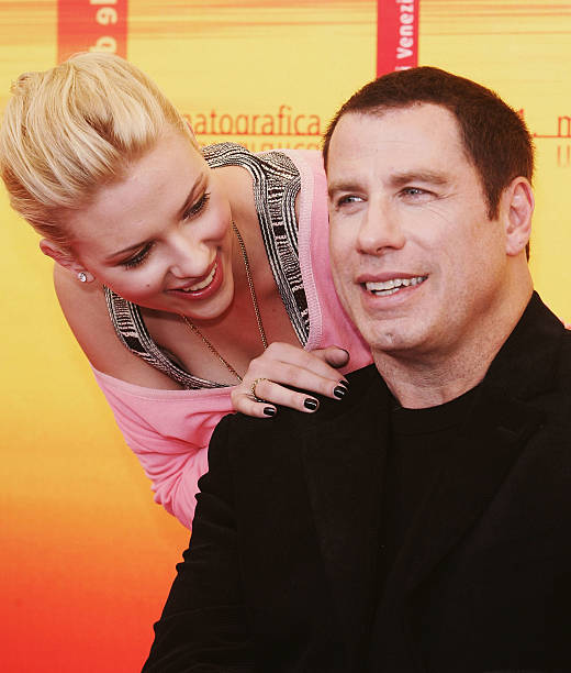 Actors Scarlett Johansson and John Travolta attend the "A Love Song For Bobby Long" photocall on September 2, 2004 at the 61st Venice Film Festival,...