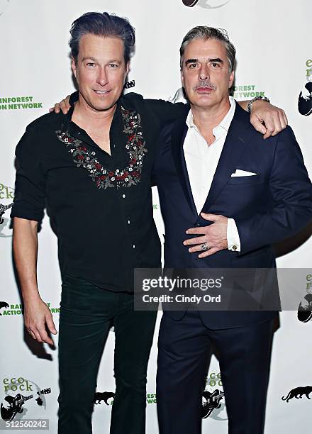 Actors John Corbett and Chris Noth attend 2016 Eco Rock - A benefit for The Rainforest Action Network at The Cutting Room on February 26, 2016 in New...