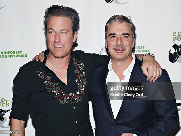 Actors John Corbett and Chris Noth attend 2016 Eco Rock - A benefit for the Rainforest Action Network at The Cutting Room on February 26, 2016 in New...