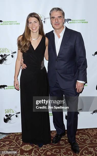 Executive director of Rainforest Action Network Lindsey Allen and actor Chris Noth attend the 2016 Eco Rock - a benefit for the Rainforest Action...