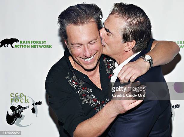 Actors John Corbett and Chris Noth attend 2016 Eco Rock - A benefit for The Rainforest Action Network at The Cutting Room on February 26, 2016 in New...
