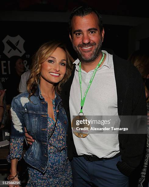 Chef Giada De Laurentiis and Shane Farley attend Amstel Light Burger Bash Presented By Schweid & Sons Hosted By Rachael Ray during 2016 Food Network...