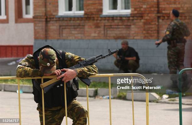 Russian soldier feels the strain of crisis during a siege around the school where some 350 hostages, most of them women and children, are being held...