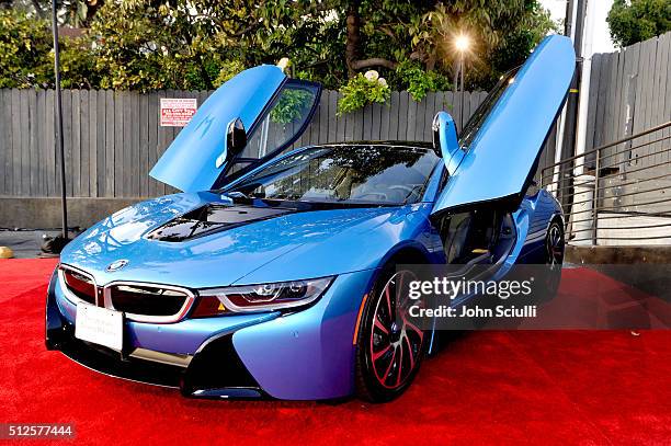 Is seen on the red carpet during the Ninth Annual Women In Film Pre-Oscar Cocktail Party presented by Max Mara, BMW, M-A-C Cosmetics and...