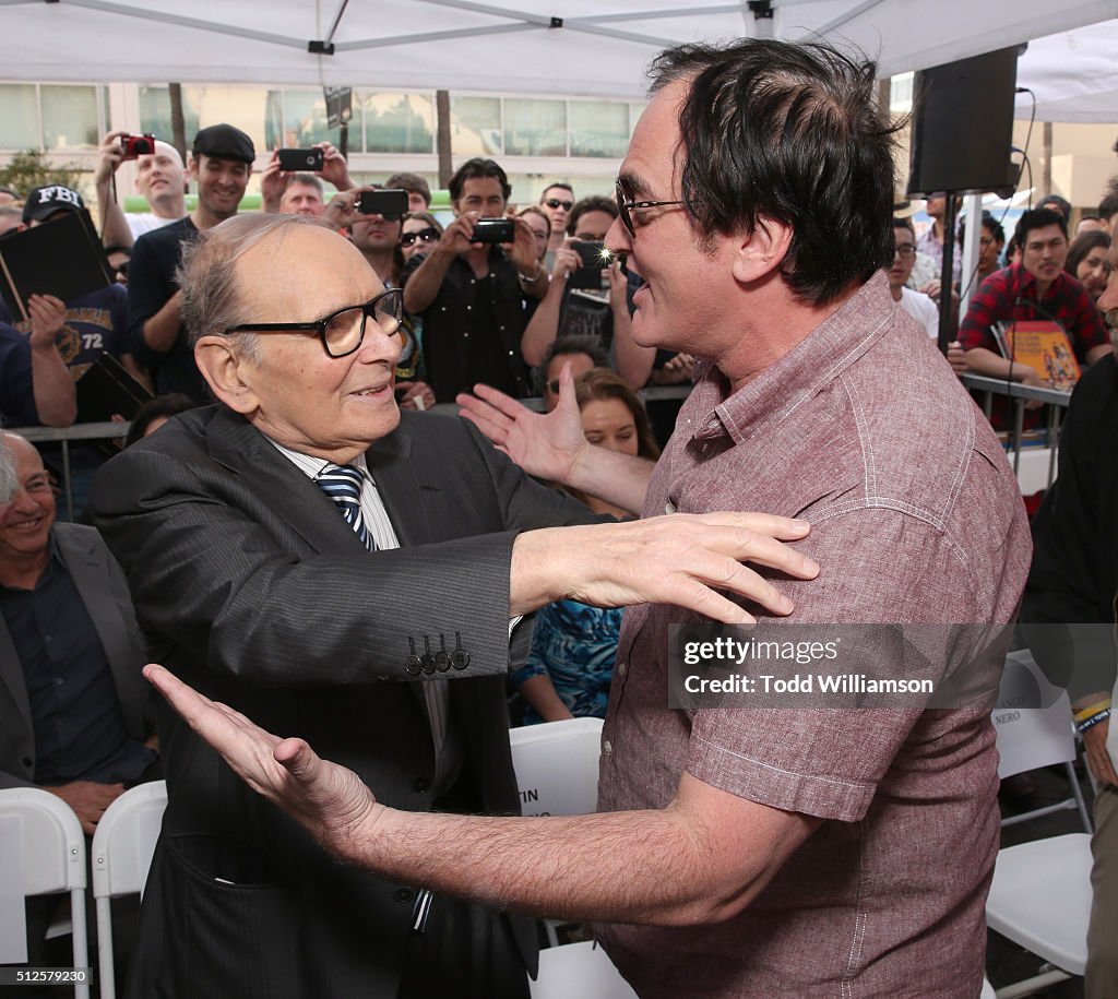 The Hateful Eight's Ennio Morricone Star Ceremony On The Hollywood Walk Of Fame