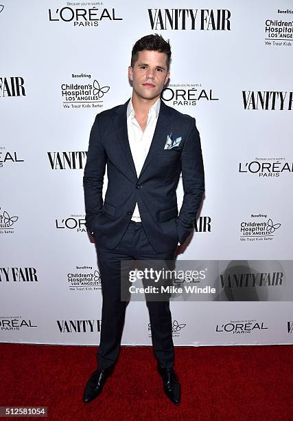 Actor Charlie Carver attends a DJ night hosted by Vanity Fair, L'Oreal Paris, & Hailee Steinfeld at Palihouse Holloway on February 26, 2016 in West...