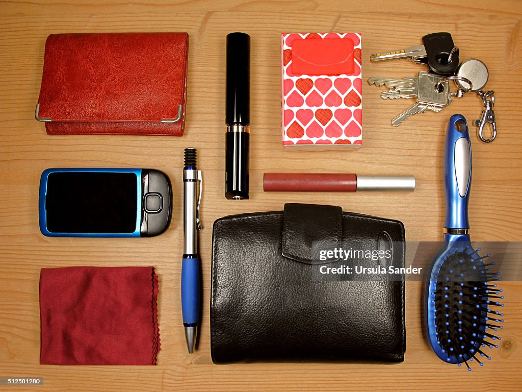 Knolling - Content of woman's handbag