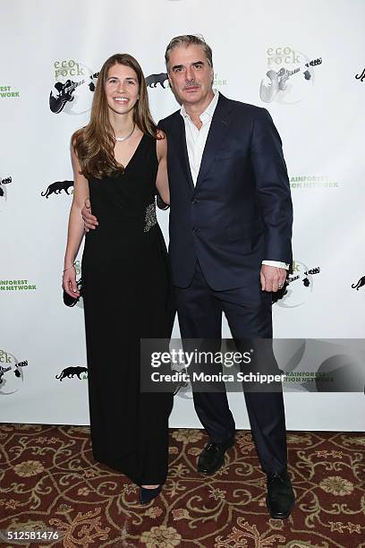 Lindsey Allen, Executive Director, Rainforest Action Network and actor Chris Noth attend 2016 Eco Rock - A Benefit For The Rainforest Action Network...