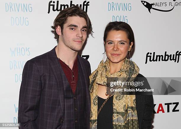 Mitte and Paloma Kwiatkowski attend Premiere Of Katz Agency's "Who's Driving Doug" at Los Feliz 3 Cinemas on February 26, 2016 in Los Angeles,...