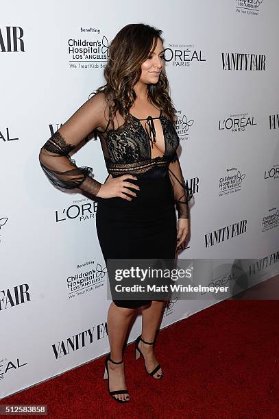 Blogger Bethany Mota attends a DJ night hosted by Vanity Fair, L'Oreal Paris, & Hailee Steinfeld at Palihouse Holloway on February 26, 2016 in West...