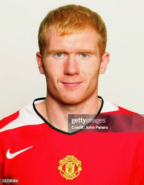 Portrait of Paul Scholes at the annual club photocall at Old Trafford on August 22, 2004 in Manchester, England.