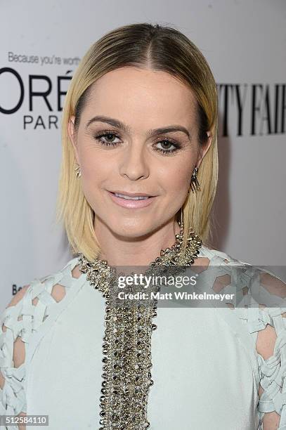 Actress-DJ Taryn Manning attends a DJ night hosted by Vanity Fair, L'Oreal Paris, & Hailee Steinfeld at Palihouse Holloway on February 26, 2016 in...